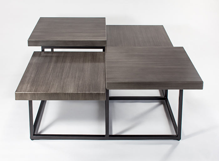 Wood and Metal Base Coffee Table