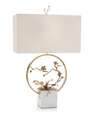 Antique Brass Orchid Table Lamp