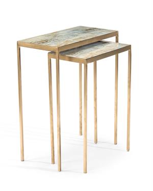 Set of 2 Lustrous Sky Stacking Tables