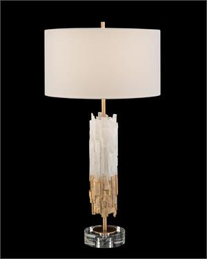 Gold Leaf Selenite Table Lamp