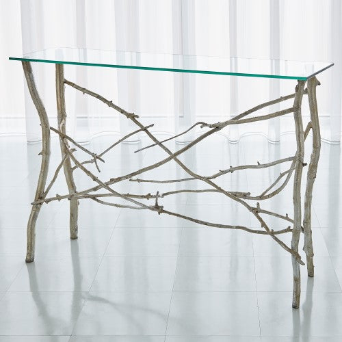 Twig Console-Silver Leaf