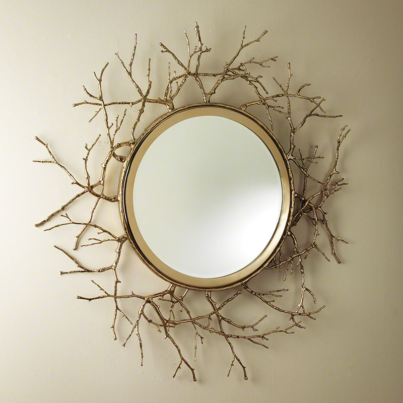 Twig Mirror-Brass