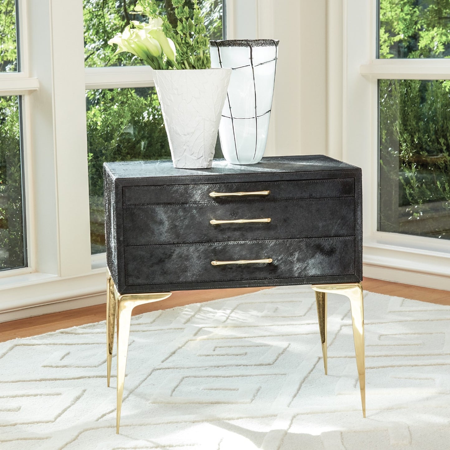 Stiletto Bedside Table in Black