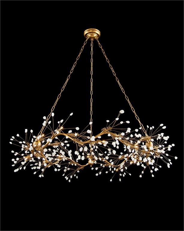 Waving Twelve Light Quartz Chandelier