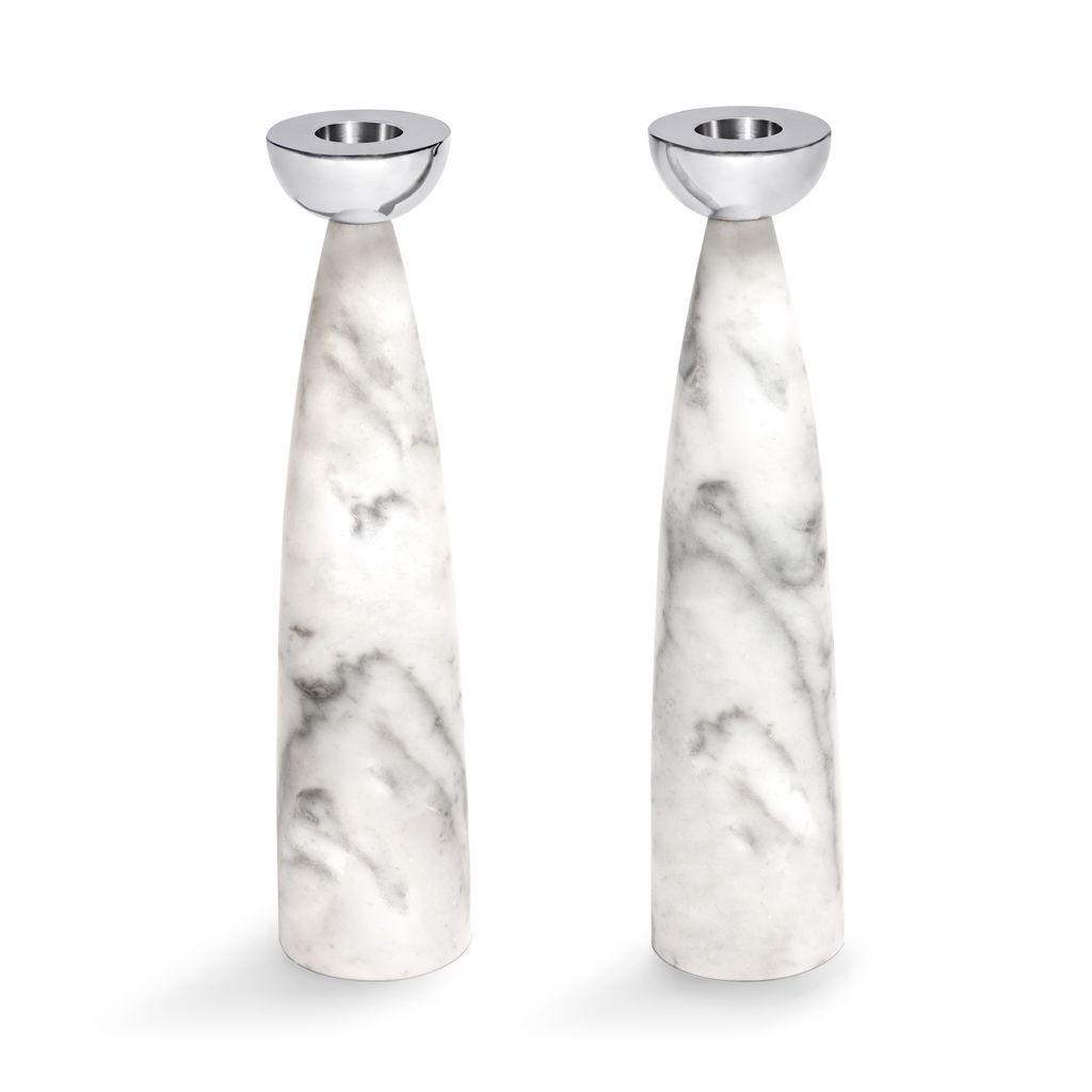 ANNA NY Coluna Candle Holders Marble
