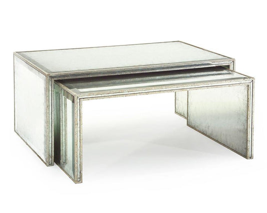 Set of Two Eglomise Nesting Cocktail Tables