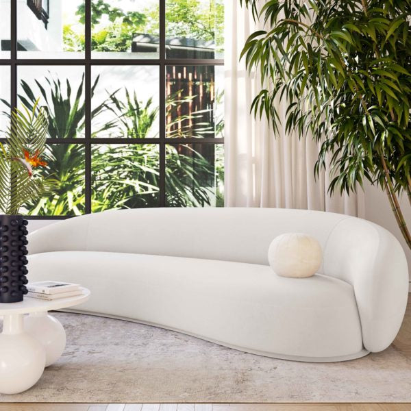 KENDALL CREAM VELVET 120" SOFA