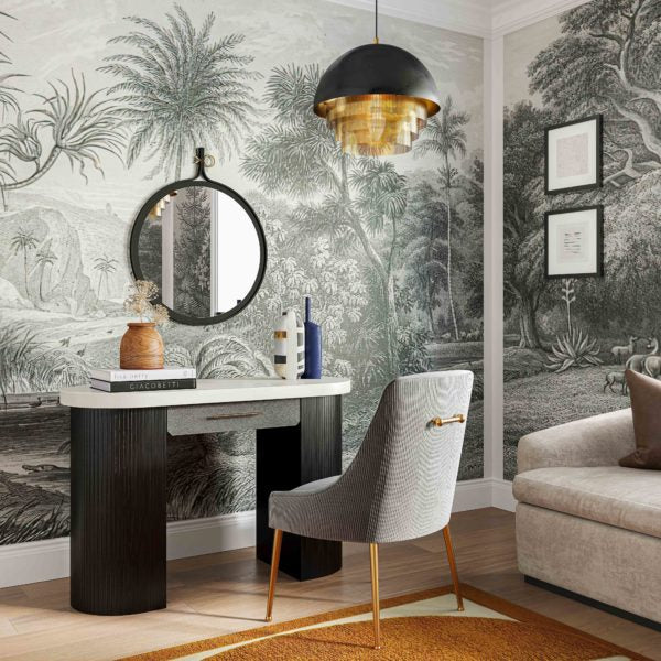 MAKAI CREAM AND CHARCOAL DESK/CONSOLE