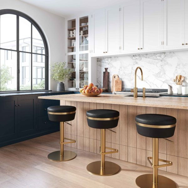 ASTRO BLACK AND GOLD ADJUSTABLE STOOL