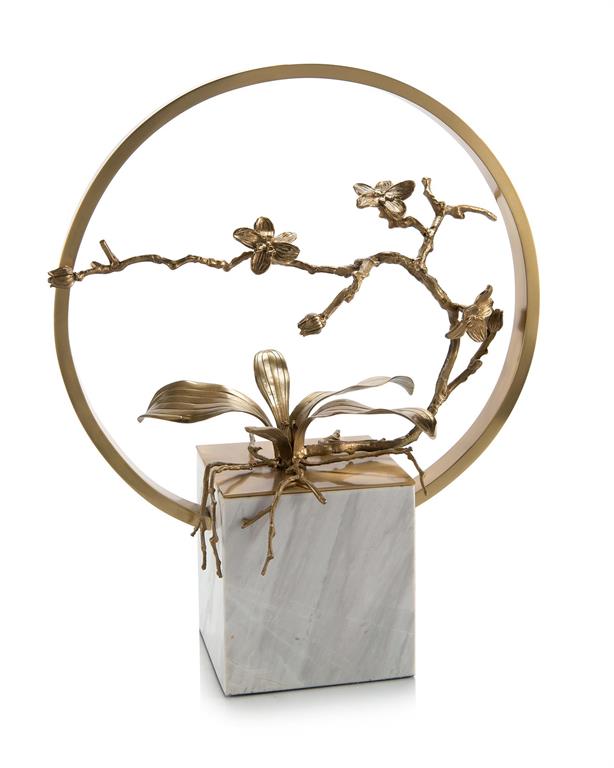 Antique Brass Table Top Orchid