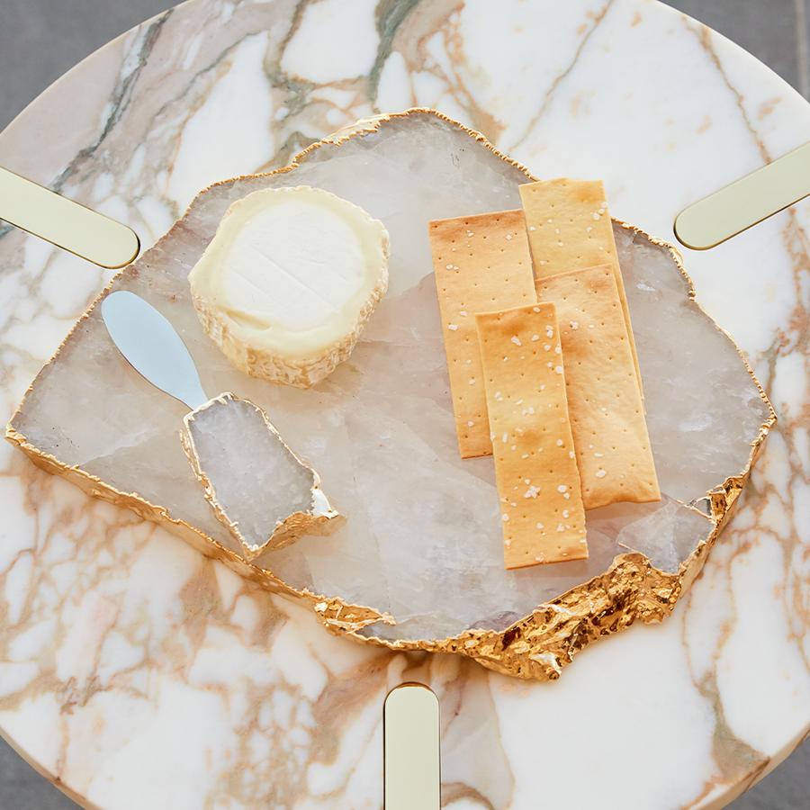 ANNA NY Kiva Platter 24k Gold