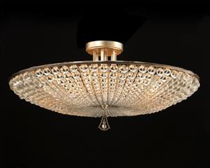 Beaded Crystal Six-Light Semiflush