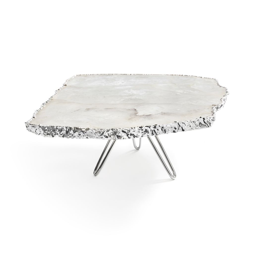 ANNA NY Torta Cake Plate Crystal & Pure Silver