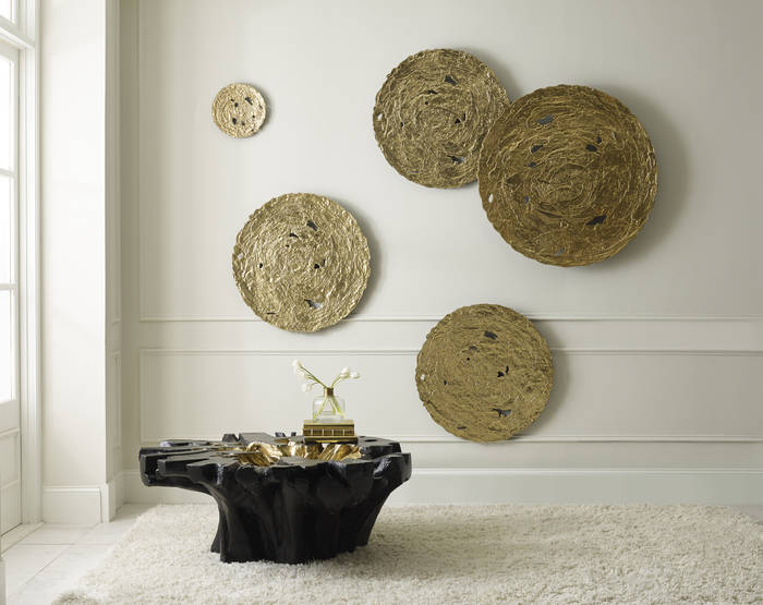Molten Disc Wall Art Gold Leaf