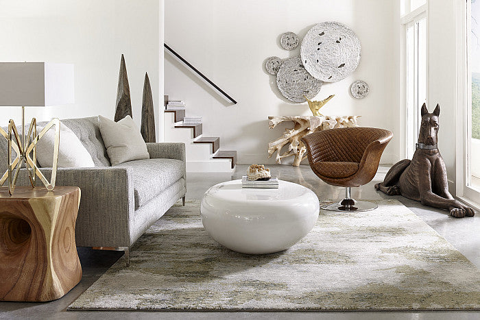 Molten Disc Wall Art Silver Leaf