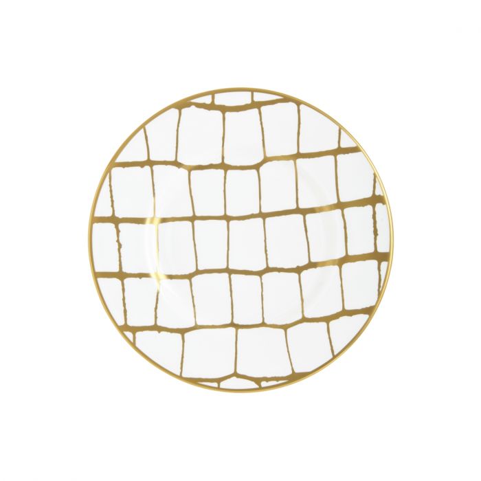Alligator Gold-White Bread & Butter Plate