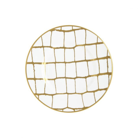 Alligator Gold-White Bread & Butter Plate