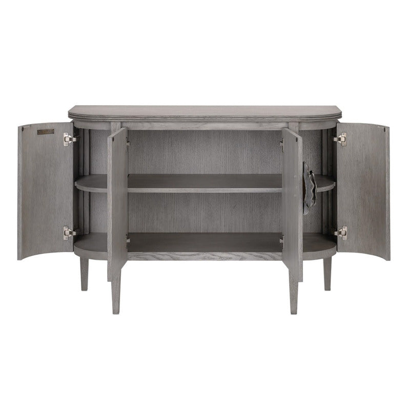 Briallen Demi-Lune, Winter Gray with doors open