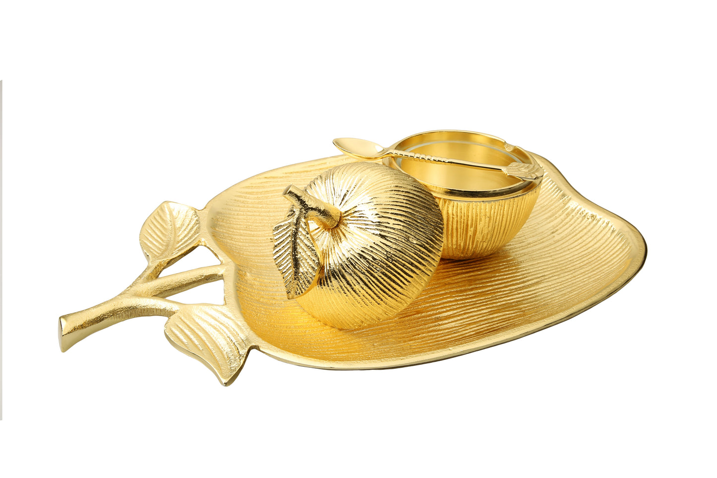 Apple Dish with Removable Honey Jar