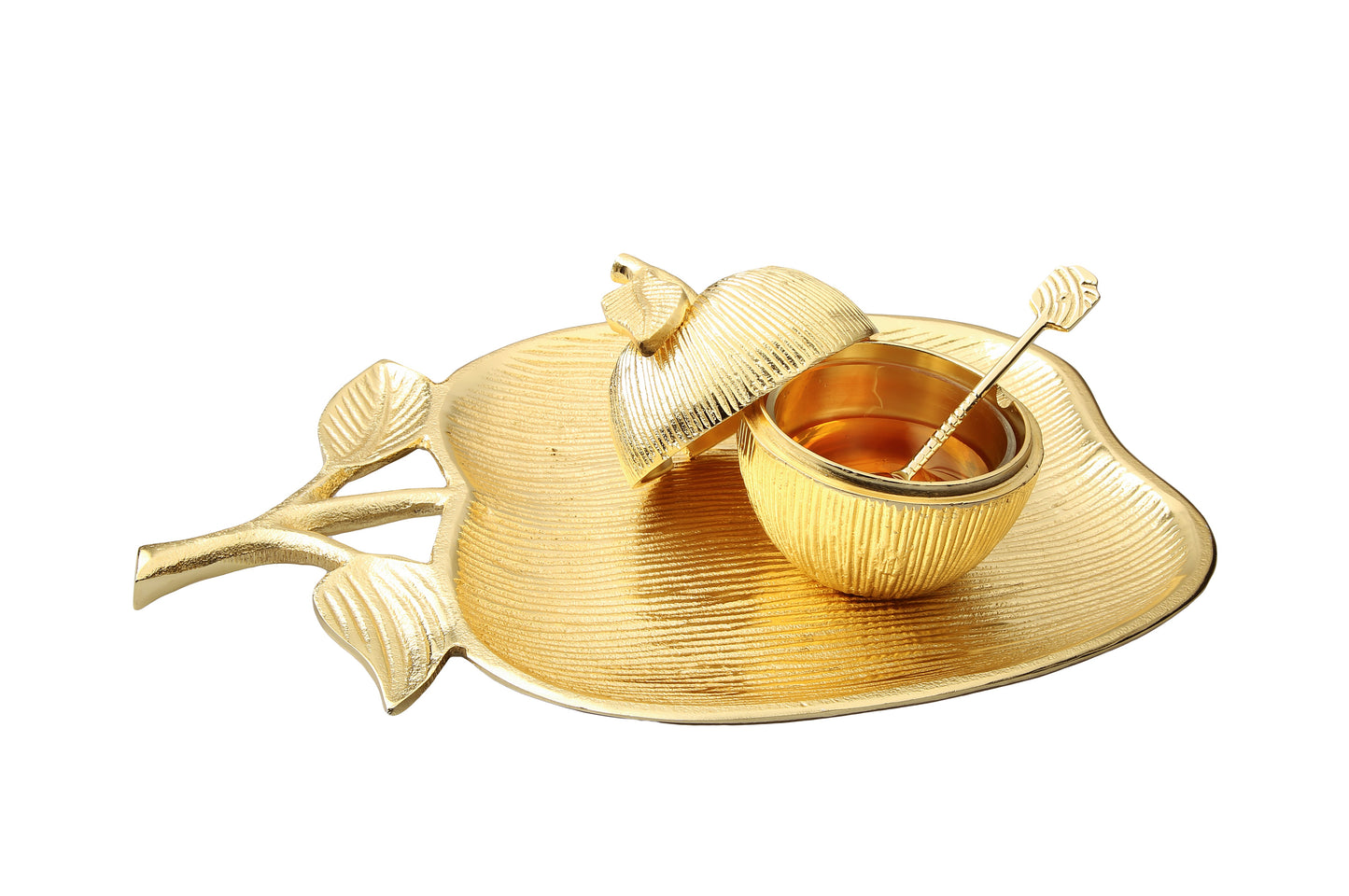 Apple Dish with Removable Honey Jar