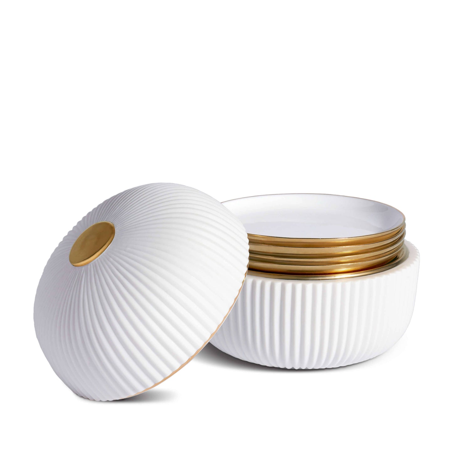 Ionic Box & Plates (Set of 4)
