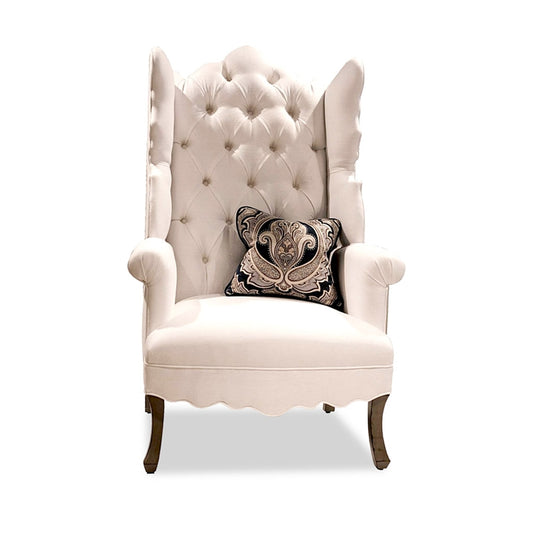 Isabella White Wing Chair