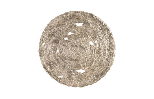 Molten Disc Wall Art Silver Leaf