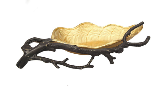 Gold Leaf Dish with Branch