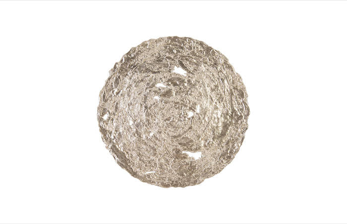 Molten Disc Wall Art Silver Leaf