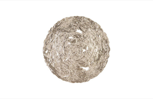 Molten Disc Wall Art Silver Leaf