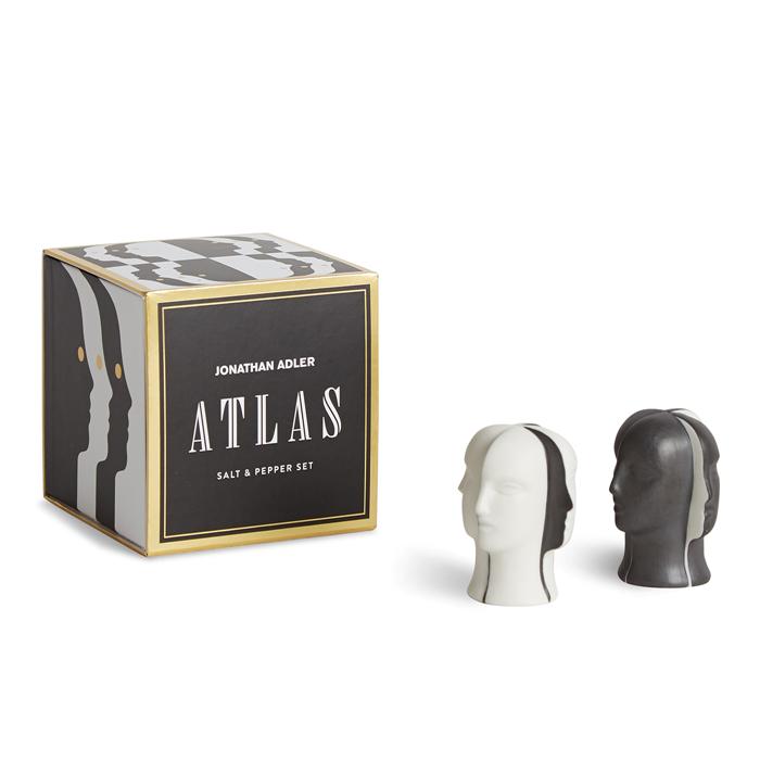 Atlas Salt and Pepper set next to the box