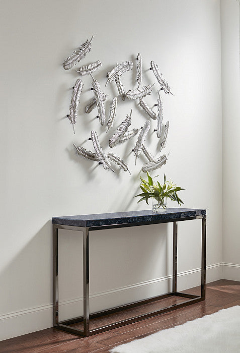 Feathers Wall Art Silver Leaf, Set of 2