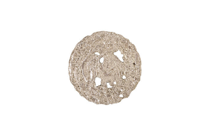 Molten Disc Wall Art Silver Leaf