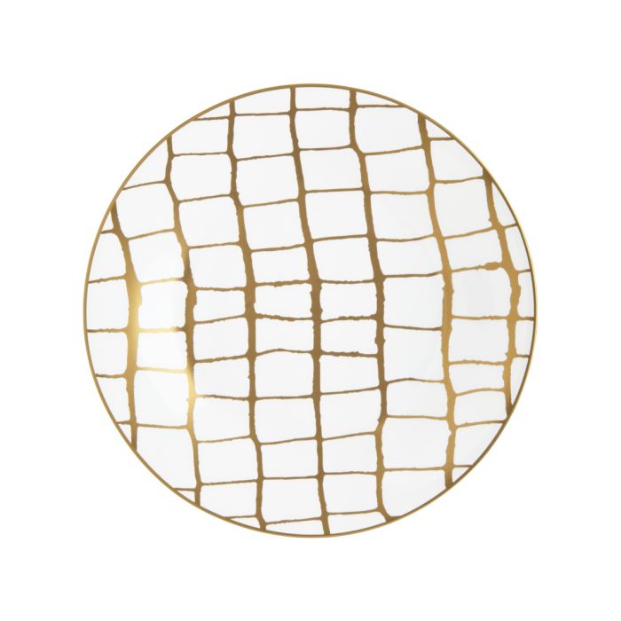 Alligator Gold-White Dessert/Salad Plate