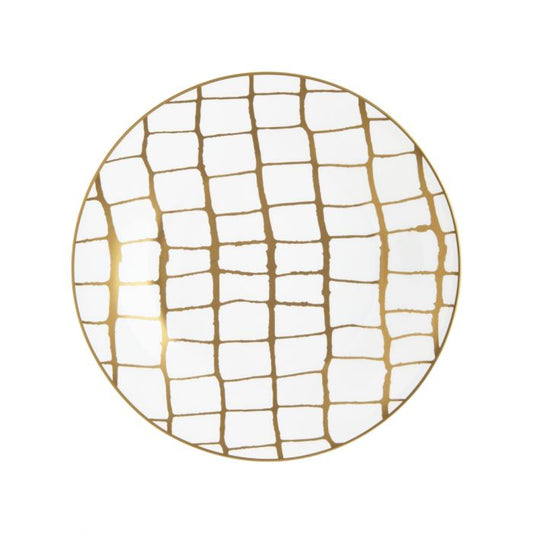 Alligator Gold-White Dessert/Salad Plate