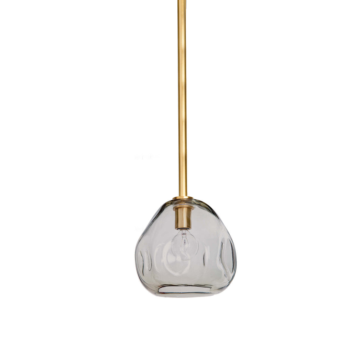 Molten Pendant With Smoke Glass (Natural Brass)