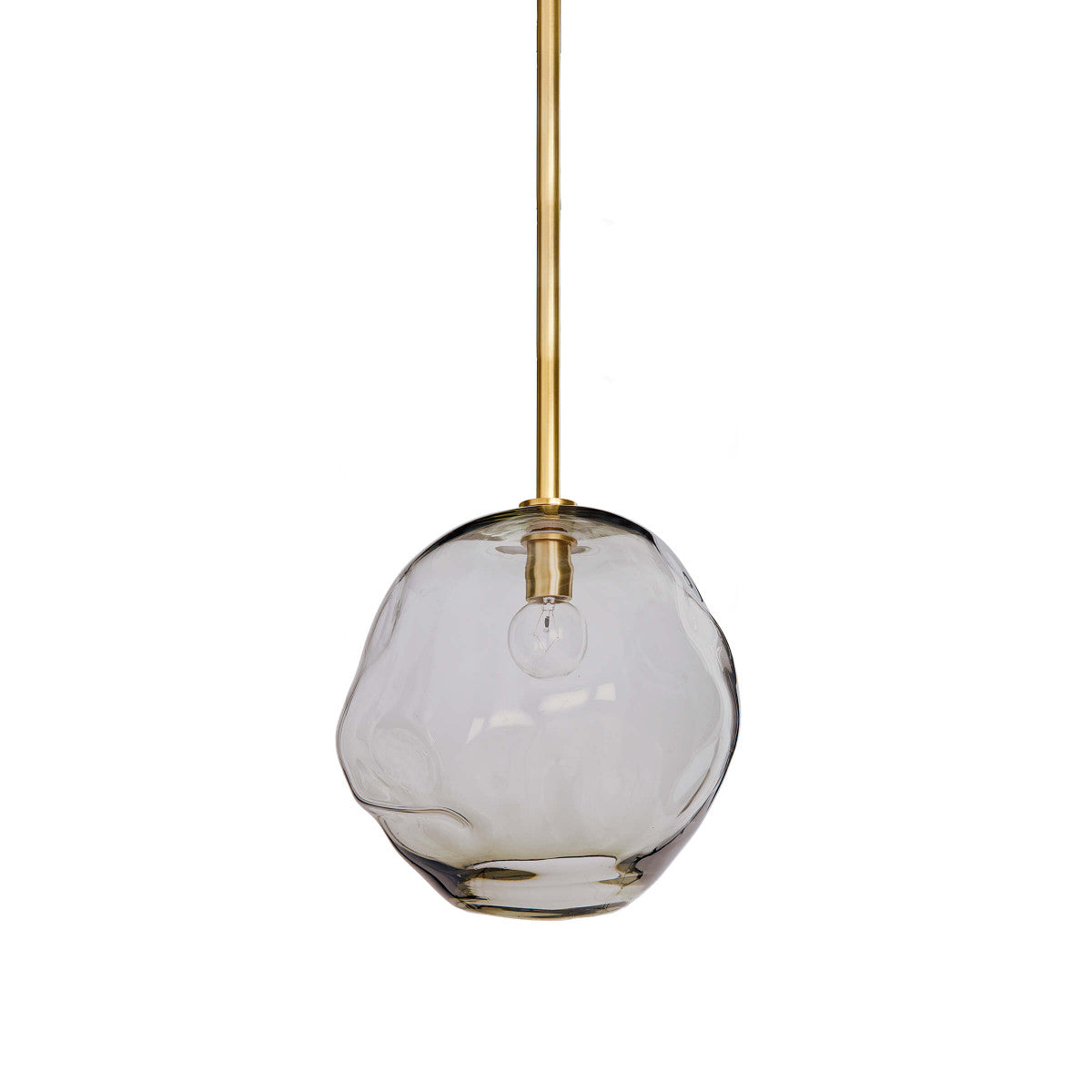 Molten Pendant With Smoke Glass (Natural Brass)