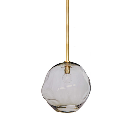 Molten Pendant With Smoke Glass (Natural Brass)