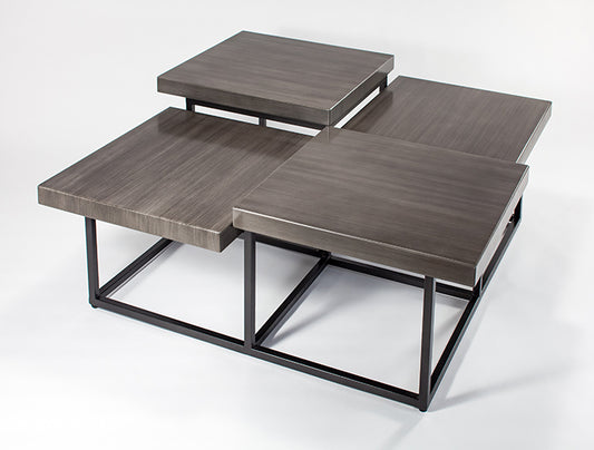Wood and Metal Base Coffee Table