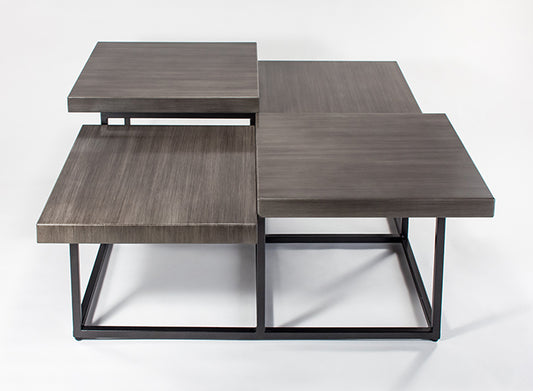 Wood and Metal Base Coffee Table