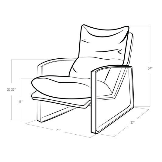 Austin Lounge Chair (Polished Brass)
