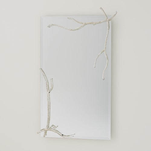 Twig Mirror-Silver Leaf-Lg
