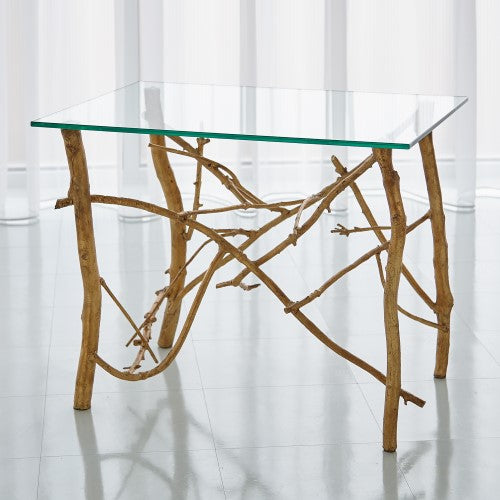 Twig End Table-Gold Leaf