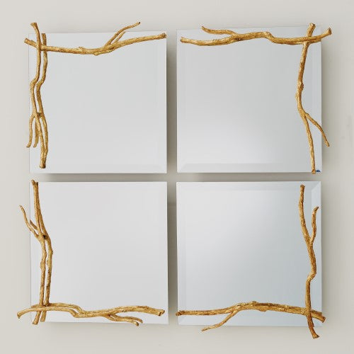 Twig Mirror-Gold Leaf-Sm