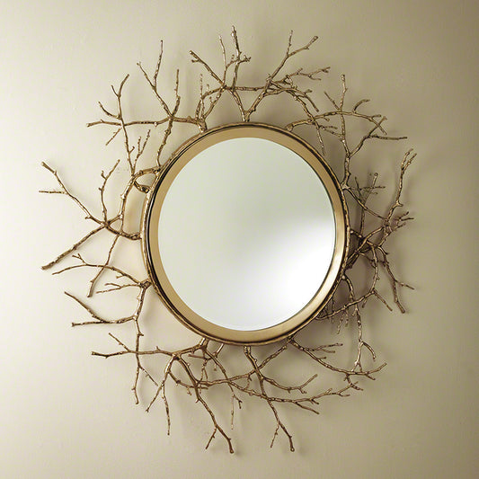 Twig Mirror-Brass