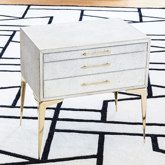 Stiletto Bedside Table in White