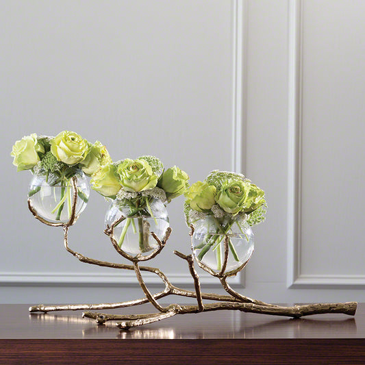 Twig 3 Vase Holder-Brass