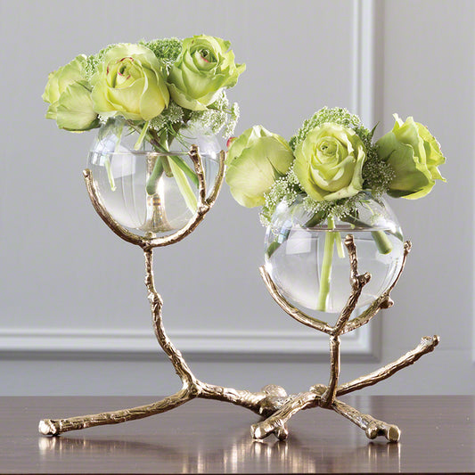 Twig 2 Vase Holder-Brass