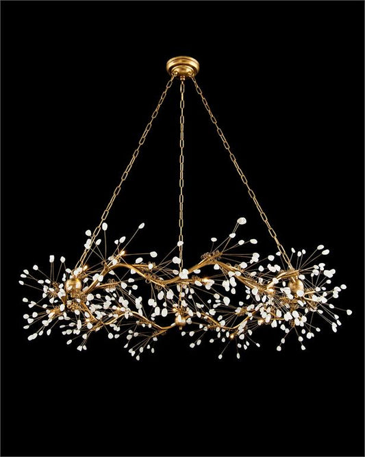 Waving Twelve Light Quartz Chandelier