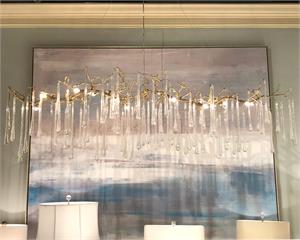 Glass Teardrop 14 Light Horizontal